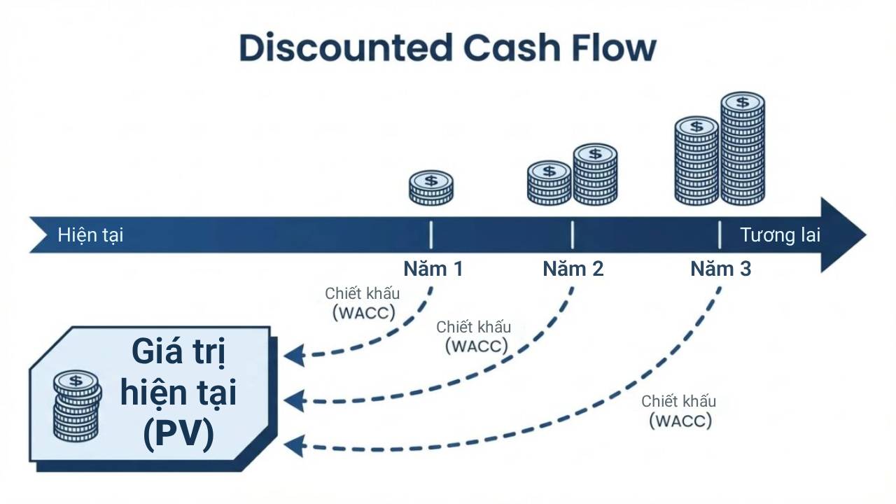 Định Giá Cổ Phiếu Bằng Phương Pháp Chiết Khấu Dòng Tiền DCF Chi Tiết dinh gia dcf 2