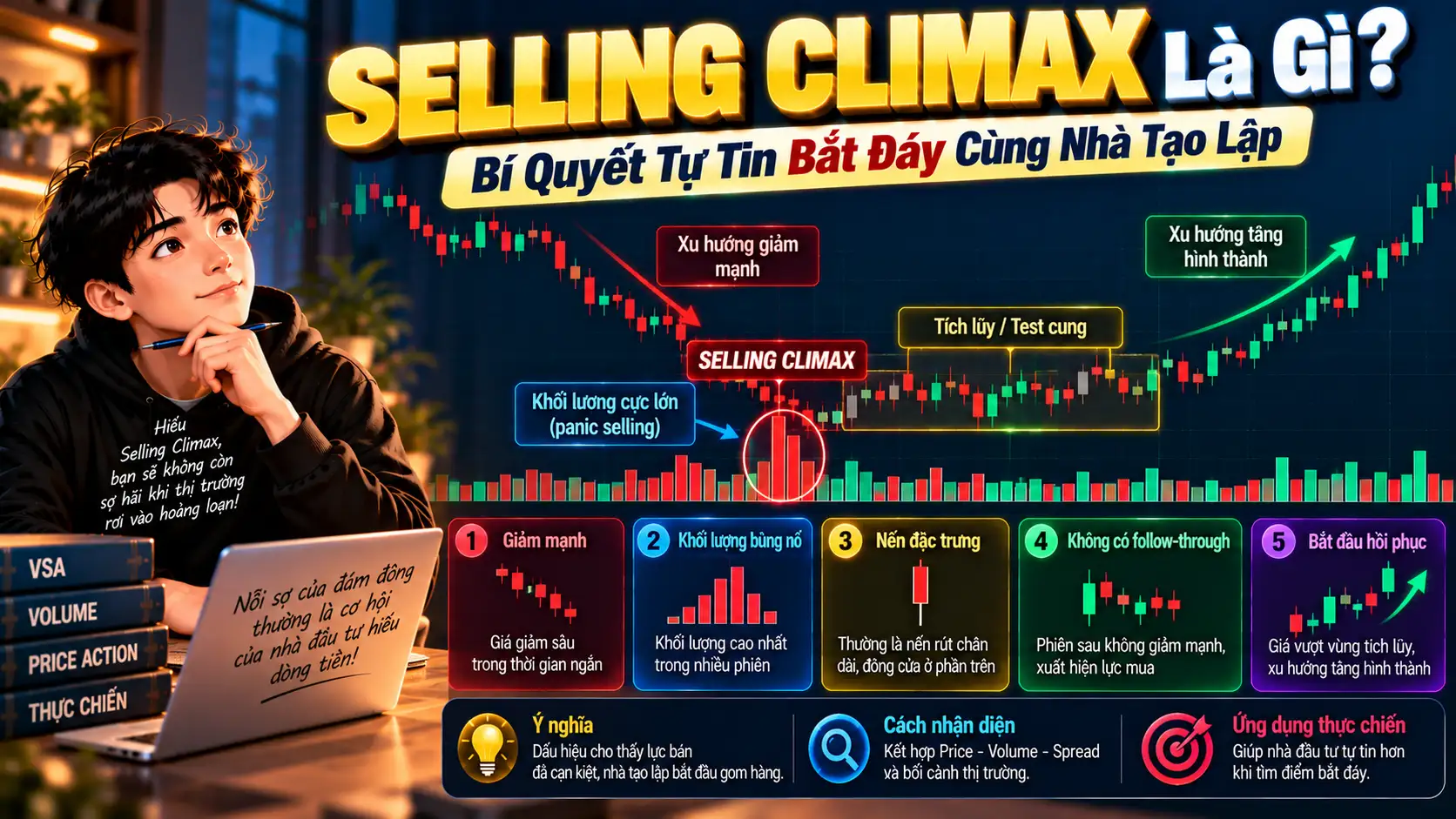 Selling Climax Là Gì? Cách Nhận Biết Cao Trào Bán Theo VSA phuong phap vsa selling