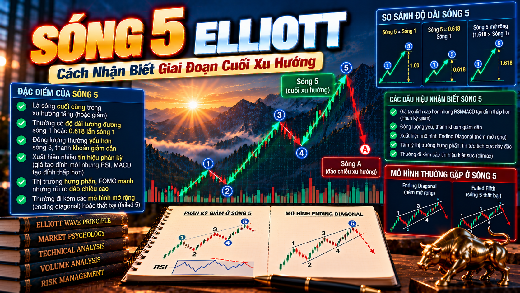 Sóng 5 Elliott: Cách Nhận Biết Giai Đoạn Cuối Xu Hướng Chi Tiết Từ A-Z Song 5 Elliott