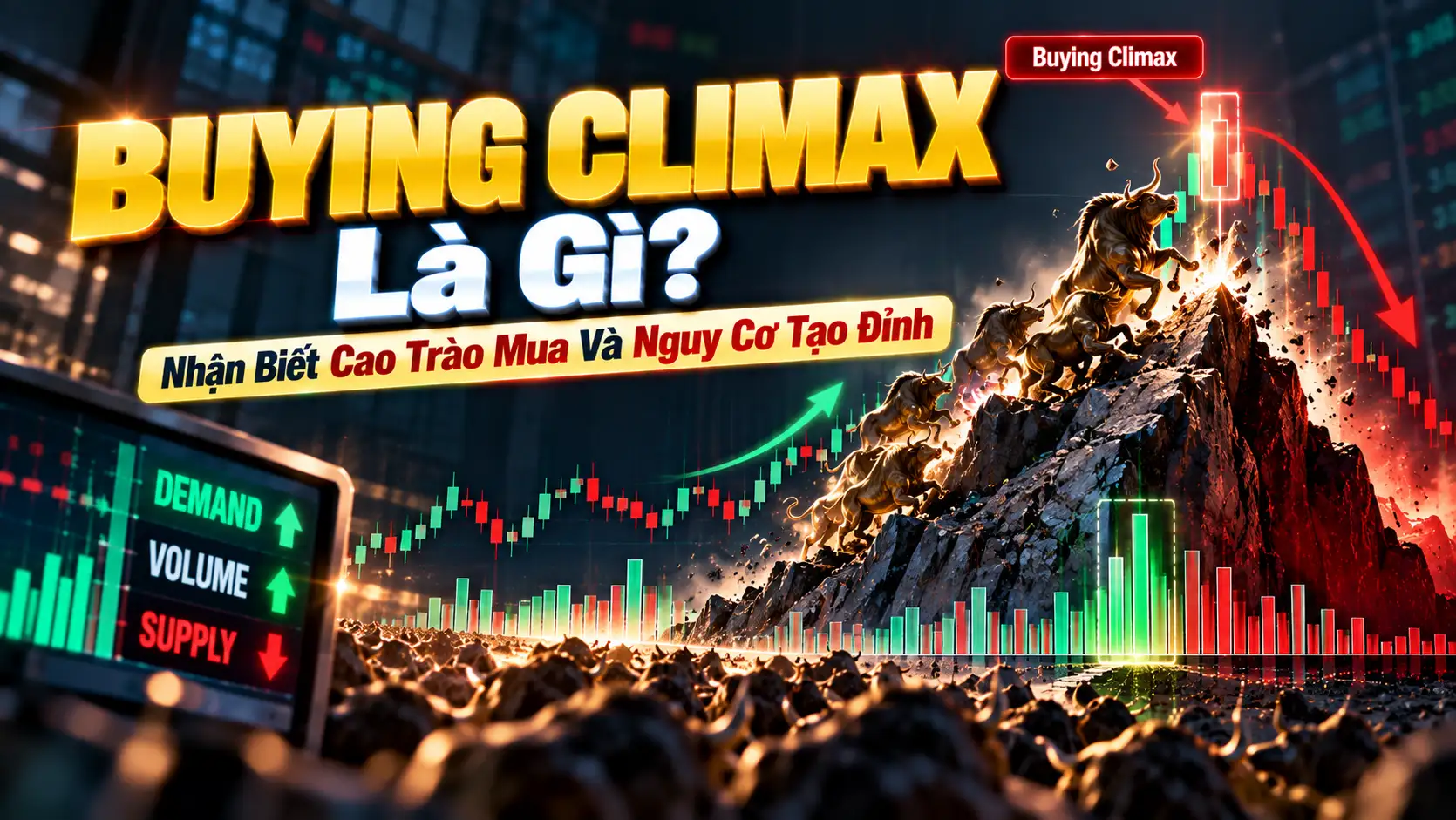 Buying Climax Là Gì? Cách Nhận Biết Cao Trào Mua Và Bẫy Tạo Đỉnh Của Smart Money buying climax cao trao mua