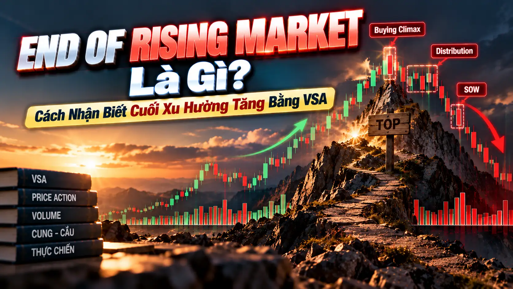 End of Rising Market Trong VSA Là Gì? Nhận Biết Dấu Hiệu Tạo Đỉnh end of rising market