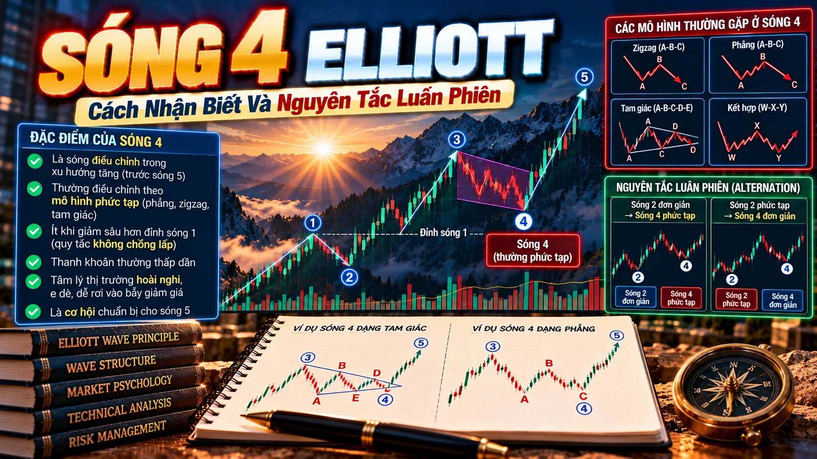 Sóng 4 Elliott: Cách Nhận Biết Và Nguyên Tắc Luân Phiên "Phải Nhớ" song 4 elliott