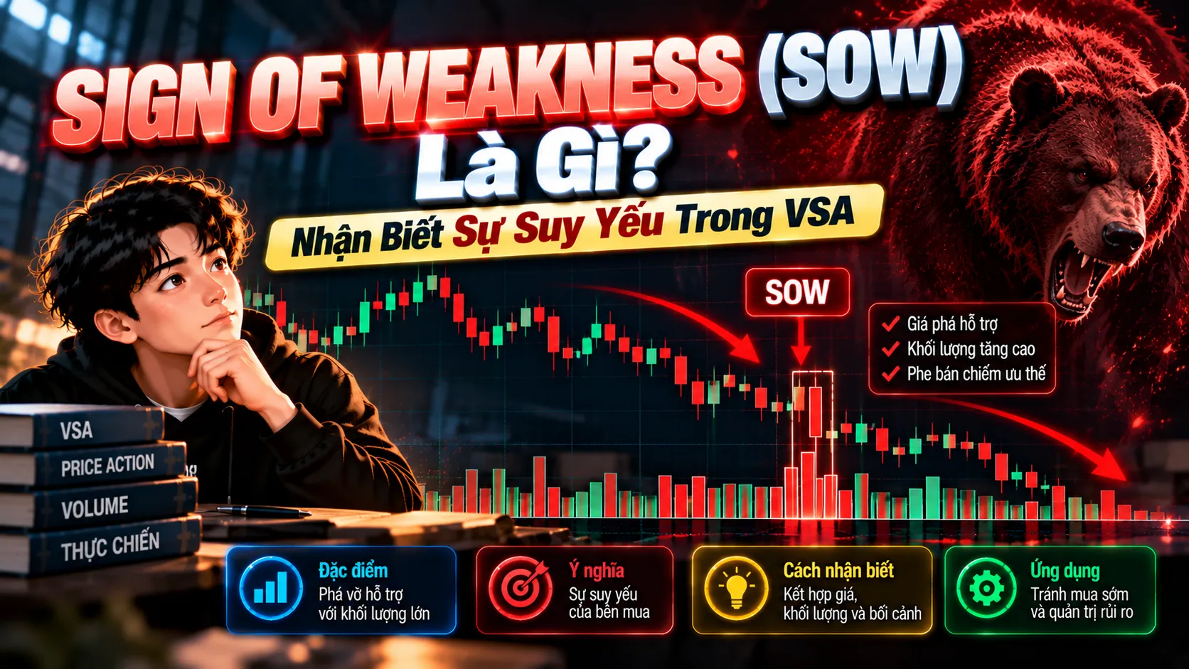 SOW Trong VSA (Sign of Weakness) Là Gì? Cách Nhận Biết Dấu Hiệu Phân Phối sow sign of weakness vsa