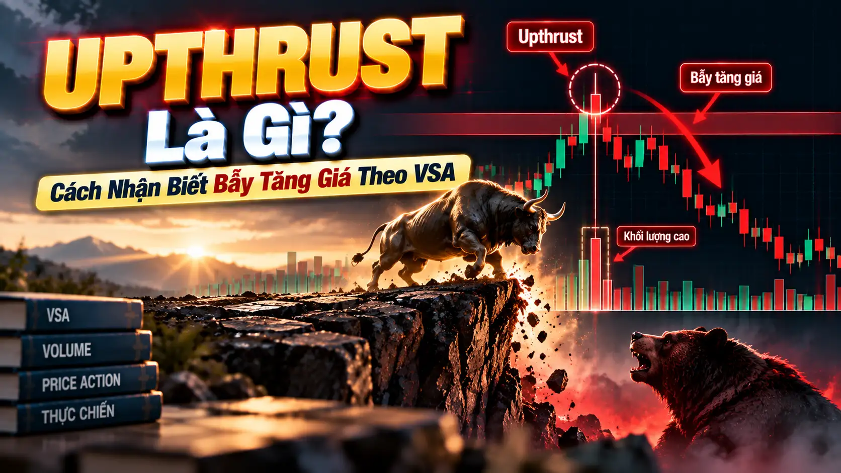 Upthrust Trong VSA Là Gì? Cách Nhận Biết Bẫy Tăng Giá Để Tránh Đu Đỉnh upthrust trong vsa bay tang gia